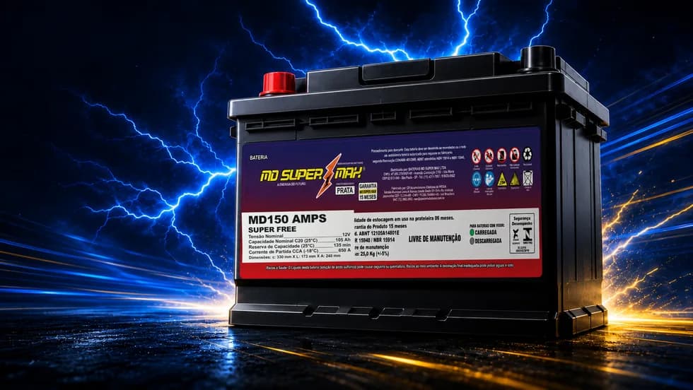 Bateria MD Super Max MD150 Amps — Super Free